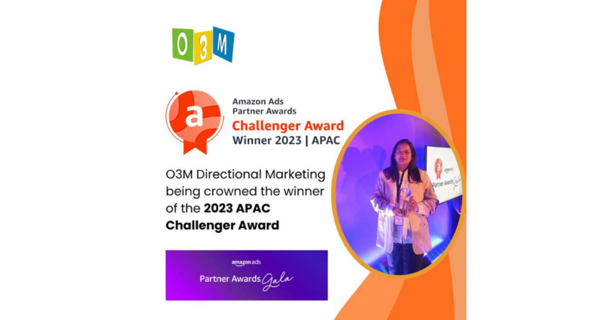 O3M Directional Marketing wins 2023 Amazon Ads Partner Award, Challenger Category